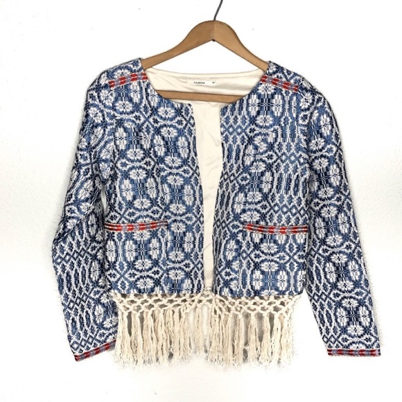 Revolve Tularosa Fringe Tassel Open Front Jacket - Picture 2 of 8